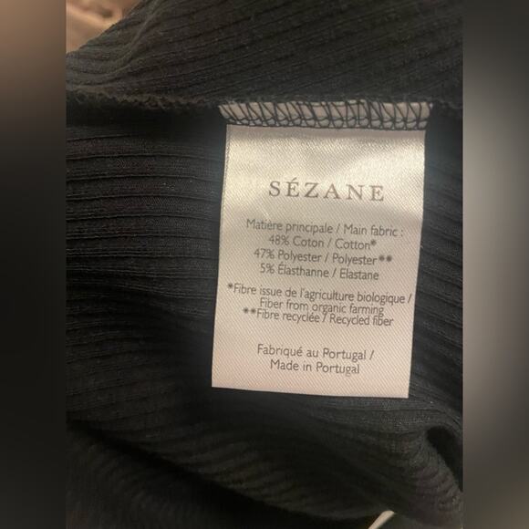 Sezane Black Ribbed Tank Bodysuit NWT Snap Closure- Medium - Picture 8 of 9